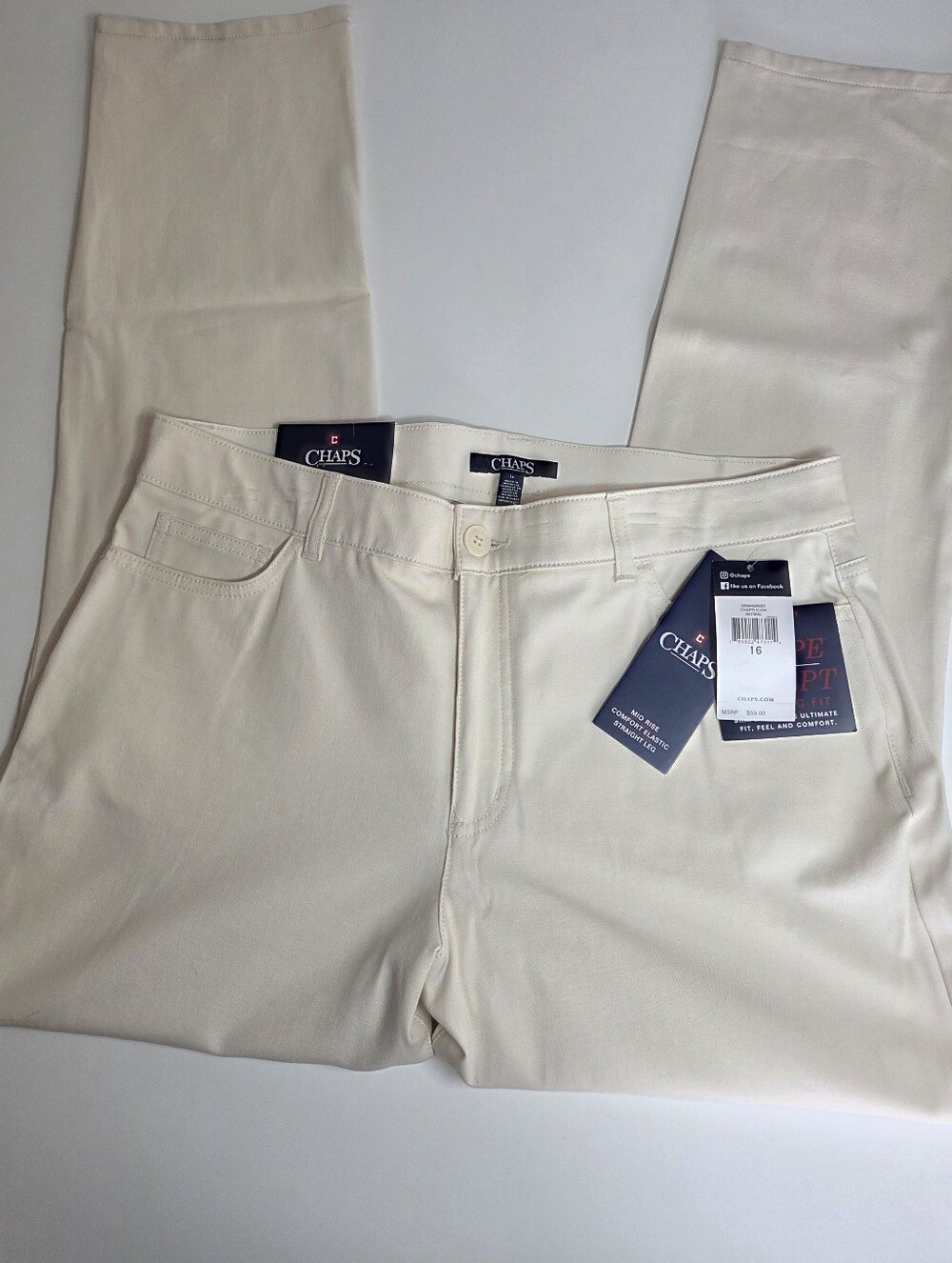 Chaps Women's Straight Leg Jeans in Creamy White - Picture 4 of 16